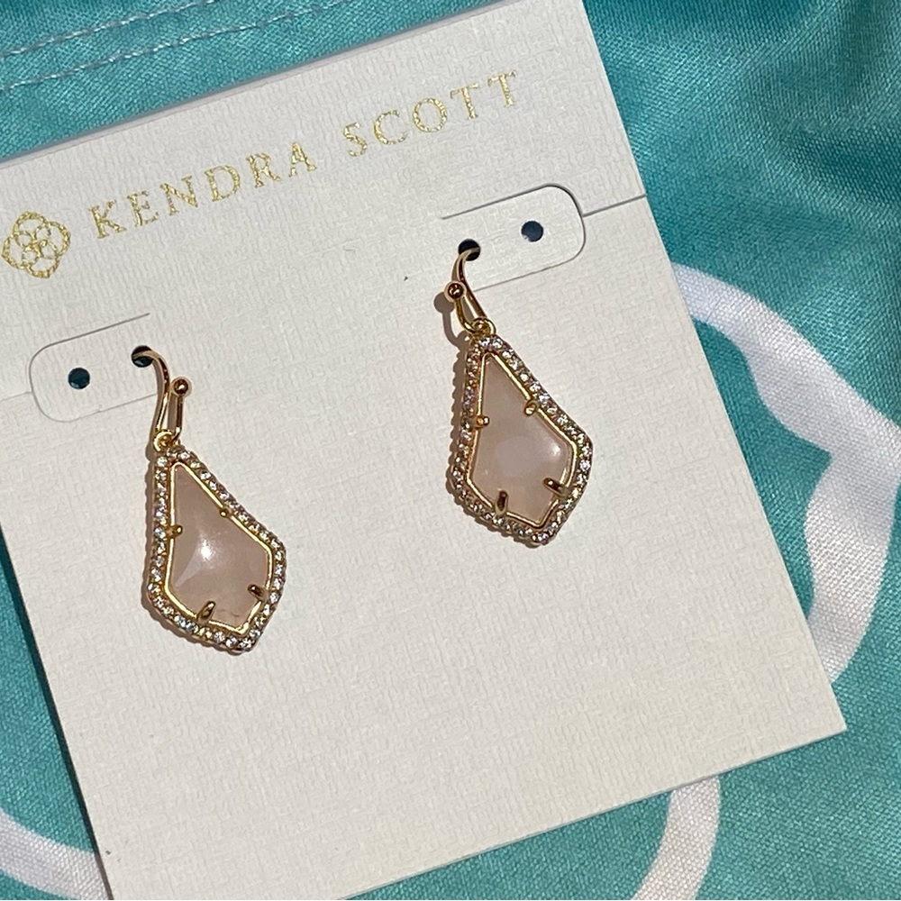 Kendra Scott Rose Quartz with Rose Gold and CZ Stones
